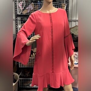 White House Black Market Coral Midi Dress